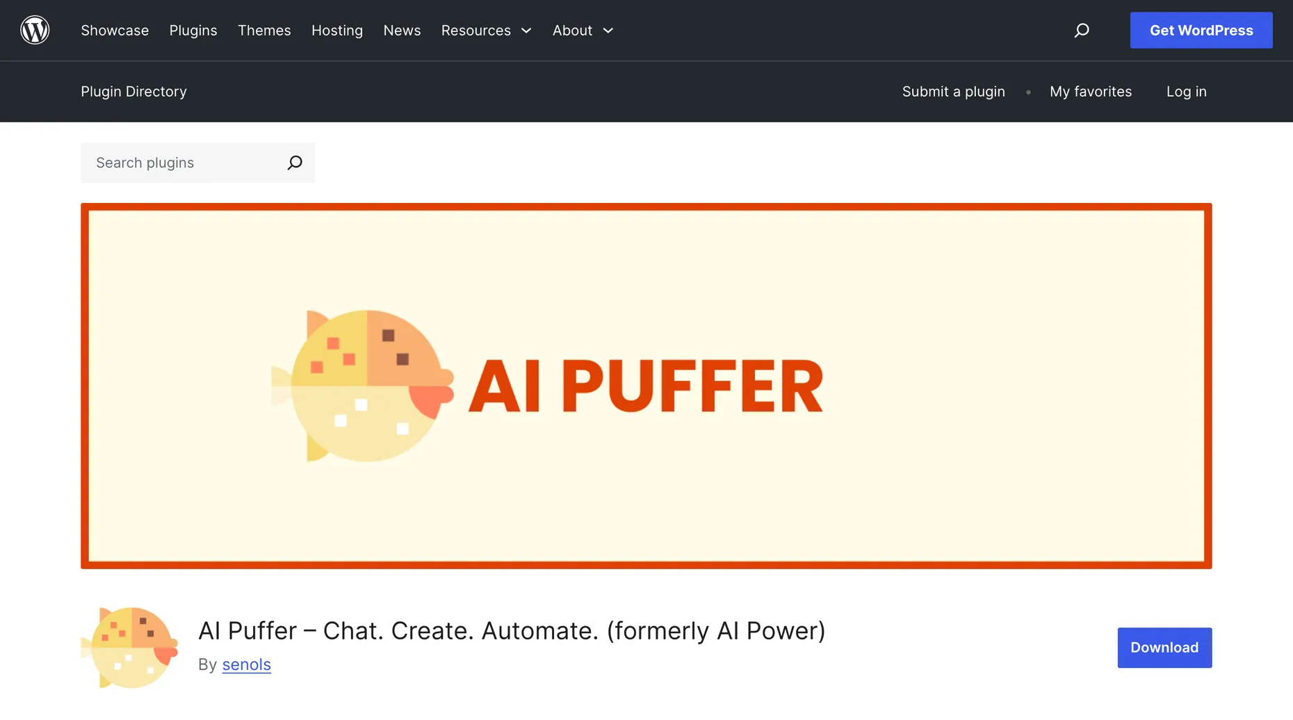 AI Power, now AI Puffer, plugin page on WordPress.org