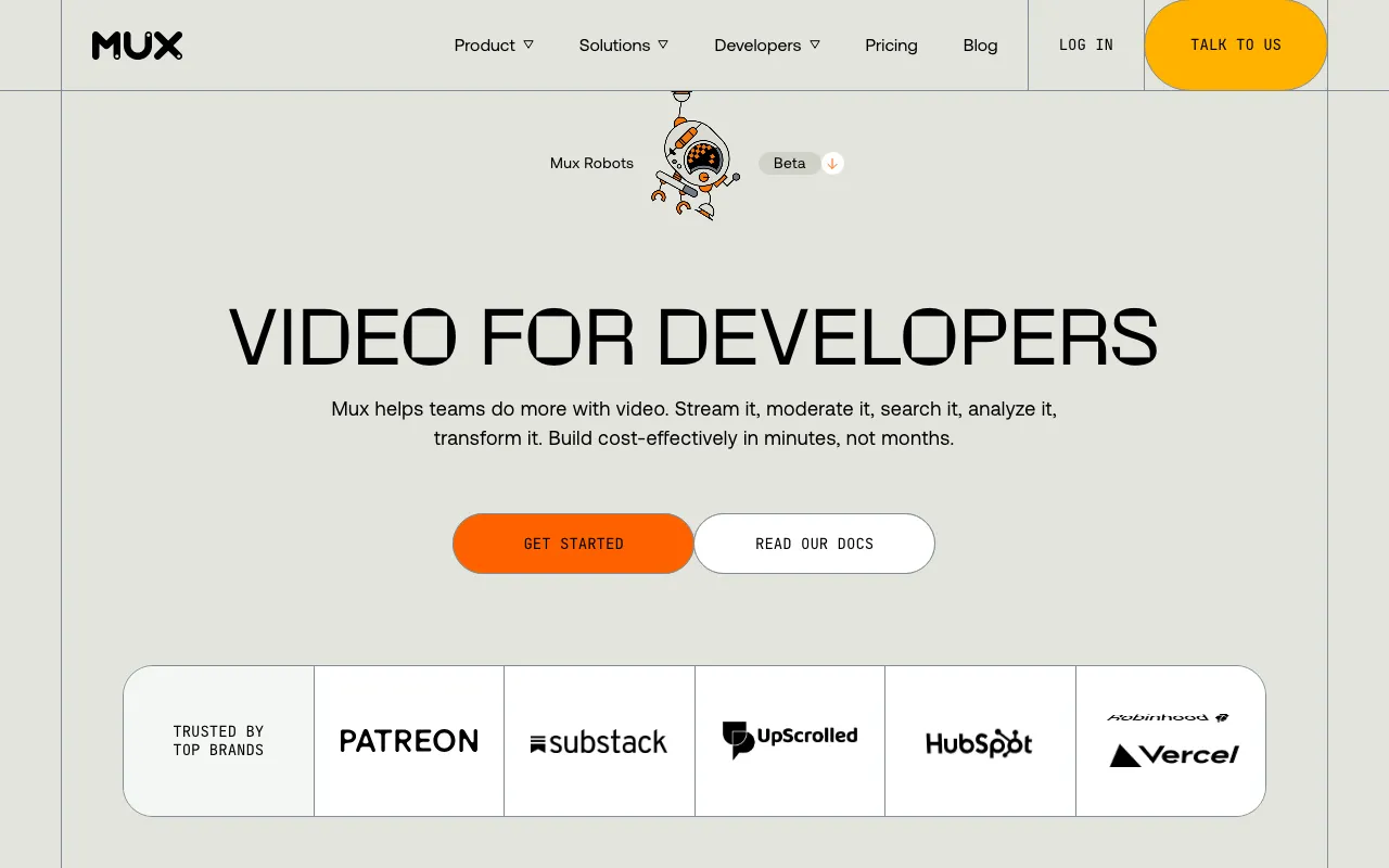 Mux homepage
