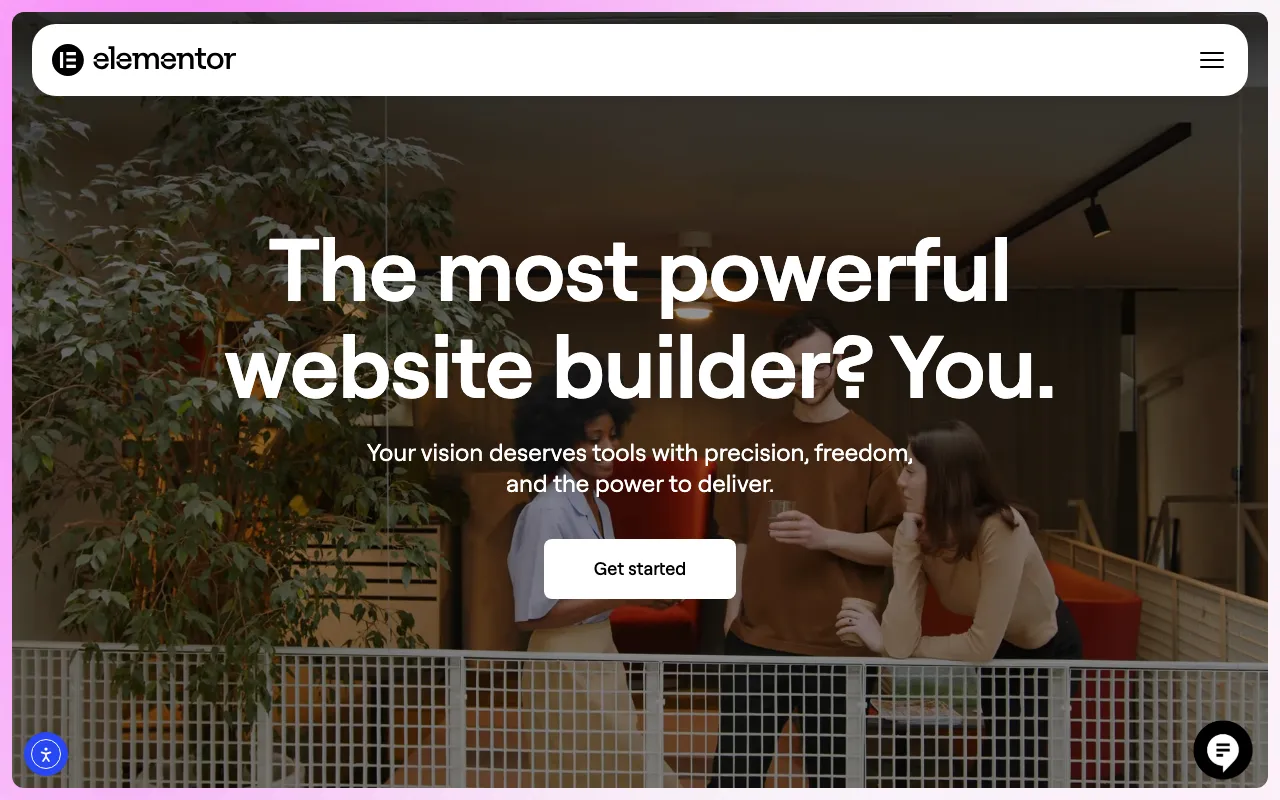 Elementor homepage screenshot