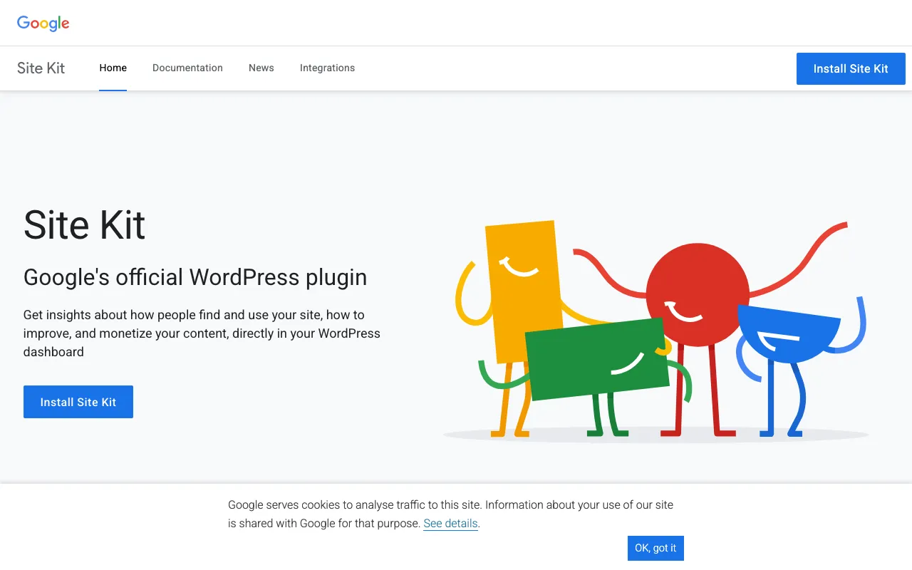 Site Kit by Google homepage screenshot