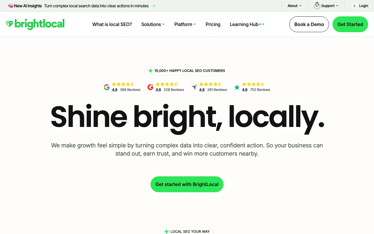 BrightLocal homepage