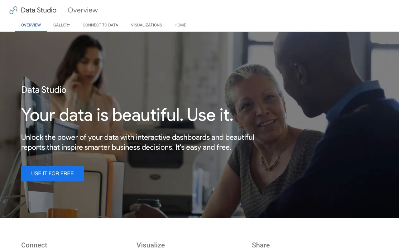 Looker Studio overview page