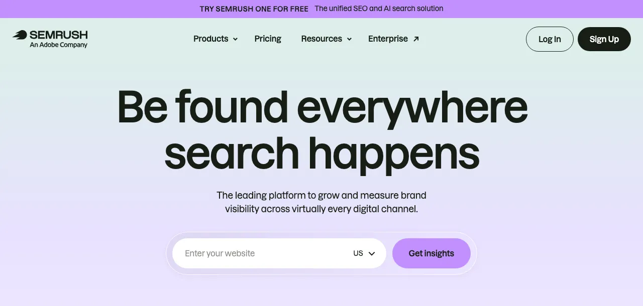 Semrush homepage