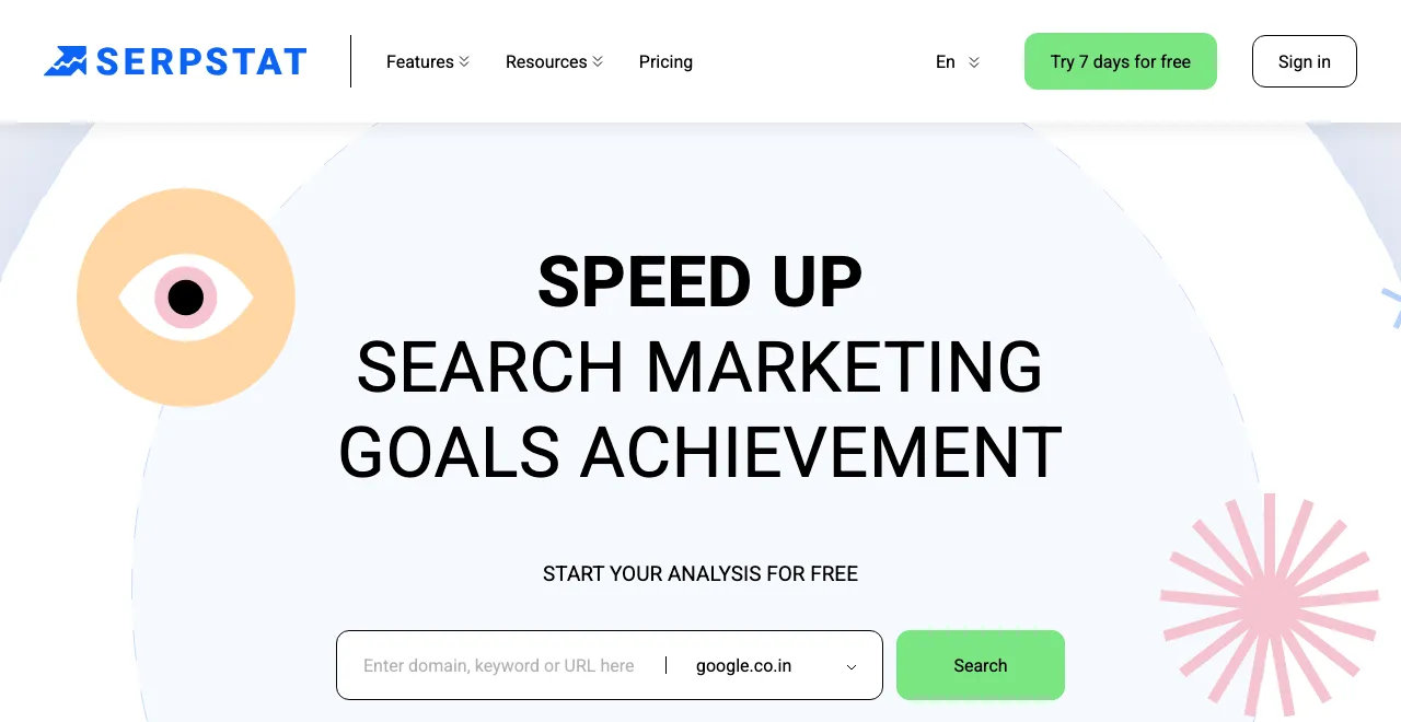 Serpstat homepage