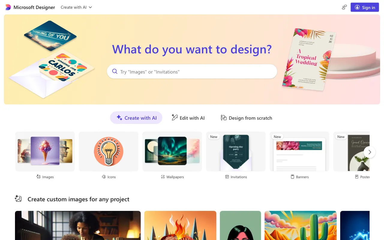 Microsoft Designer / Copilot screenshot