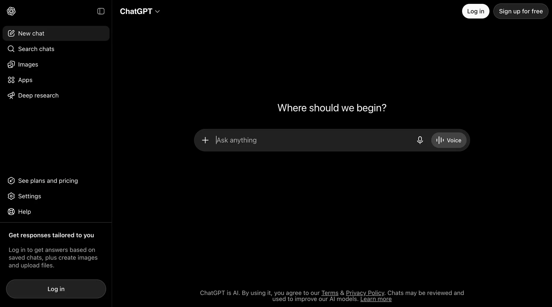 ChatGPT interface for AI-assisted writing and research