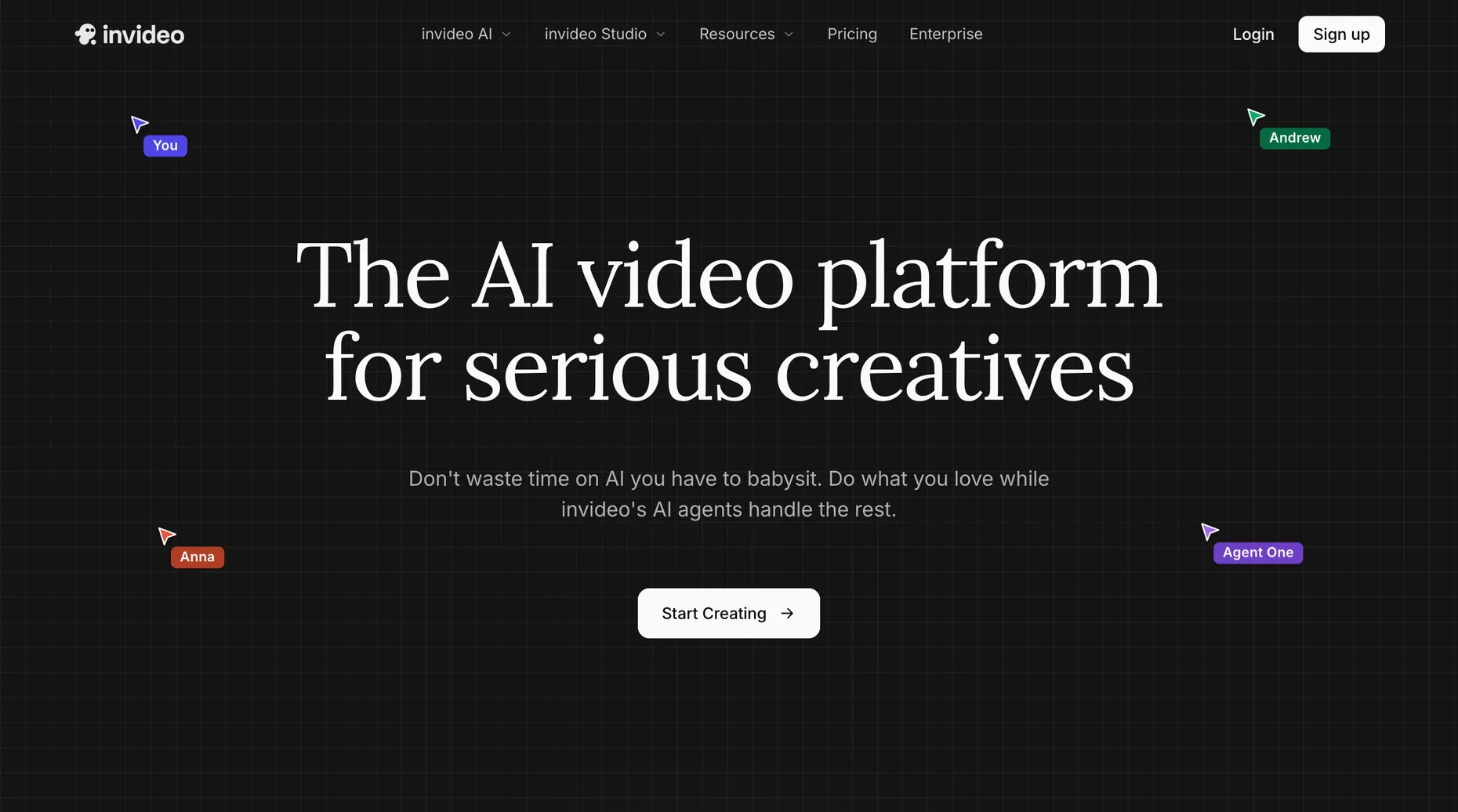 InVideo AI video creation platform homepage