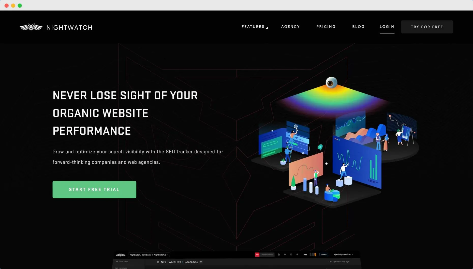 Nightwatch rank tracking tool homepage