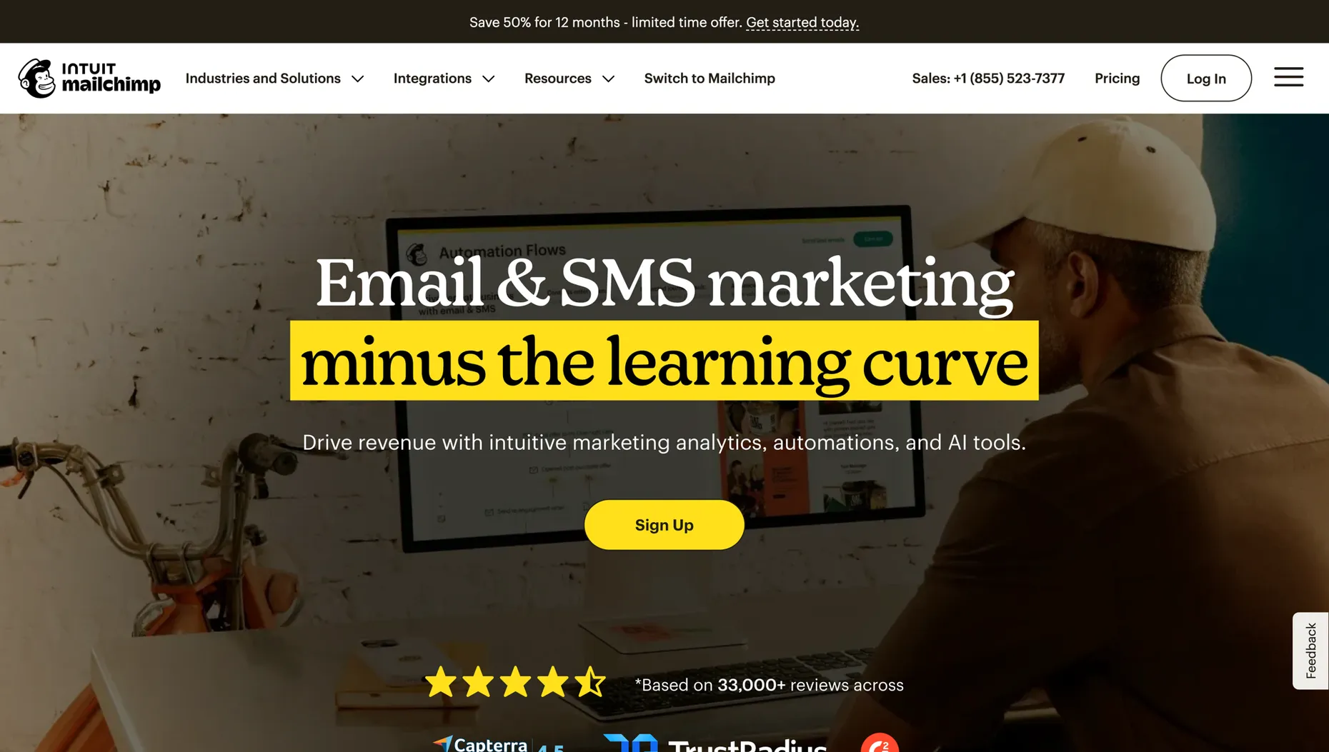 Mailchimp, the best-known email marketing tool, with a reduced 2026 free plan of 250 contacts