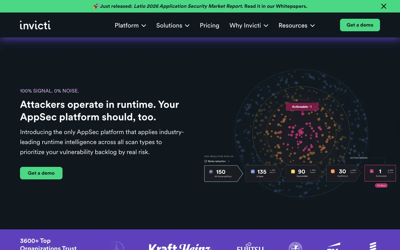 Invicti homepage screenshot