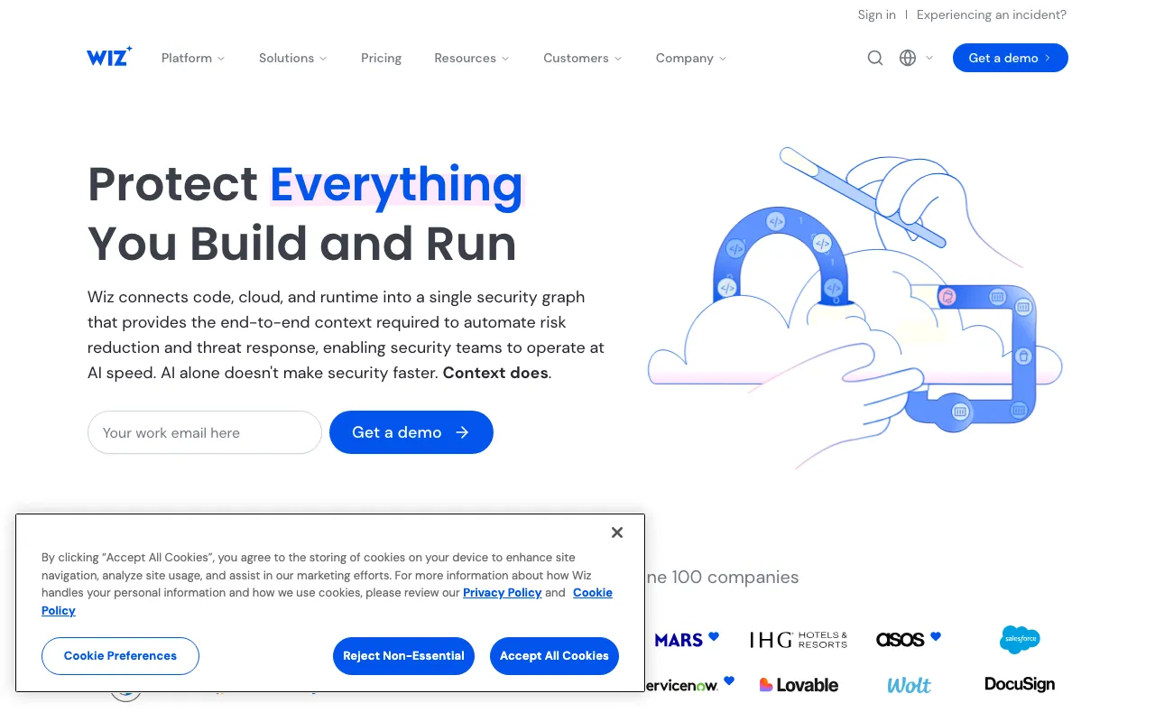Wiz homepage screenshot