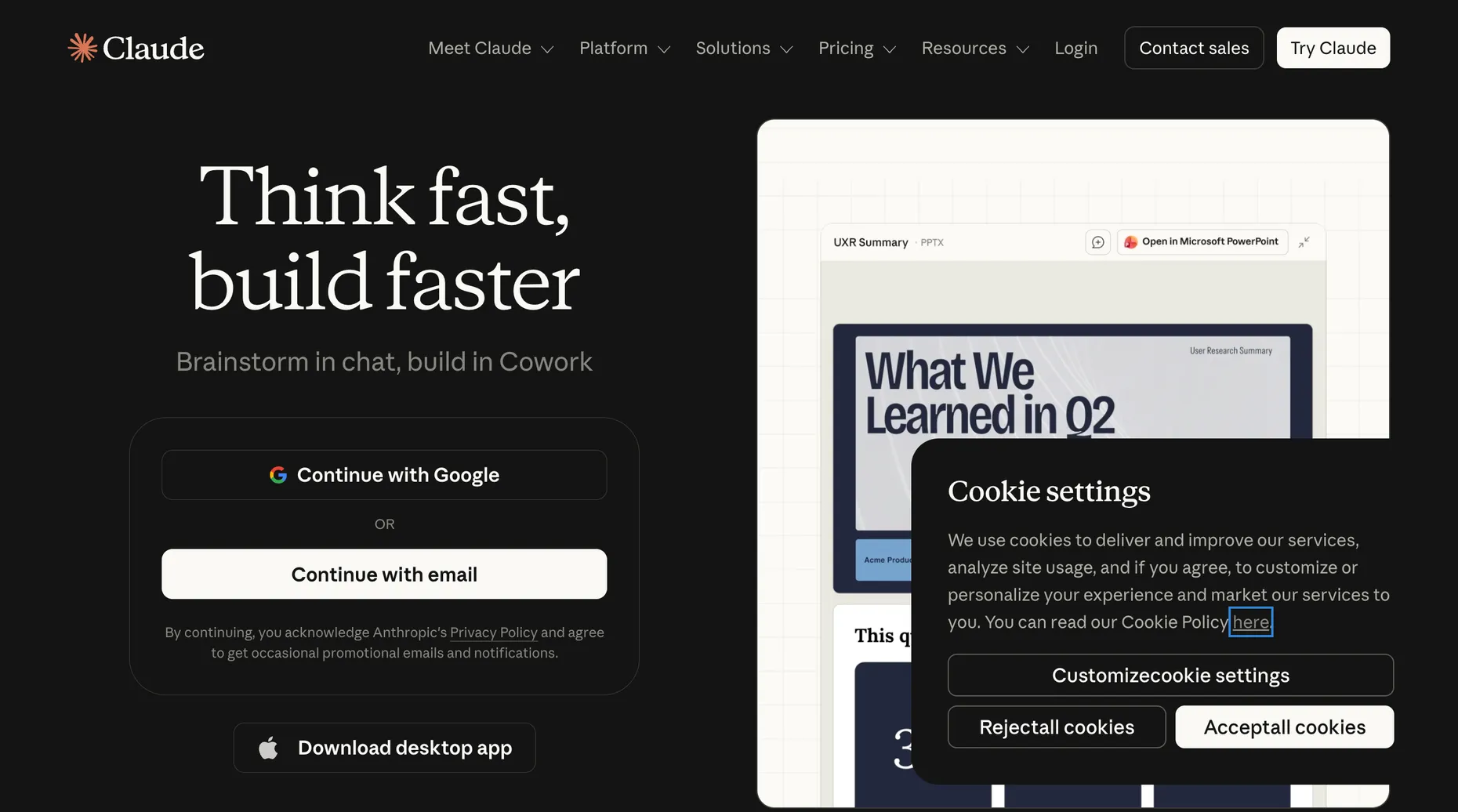 Claude homepage, an AI assistant useful for generating related and semantic keywords