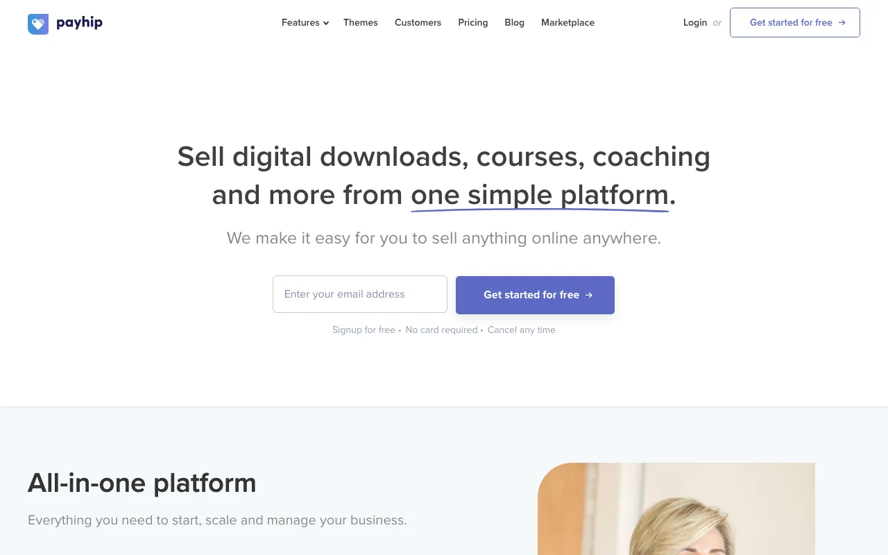 Payhip homepage