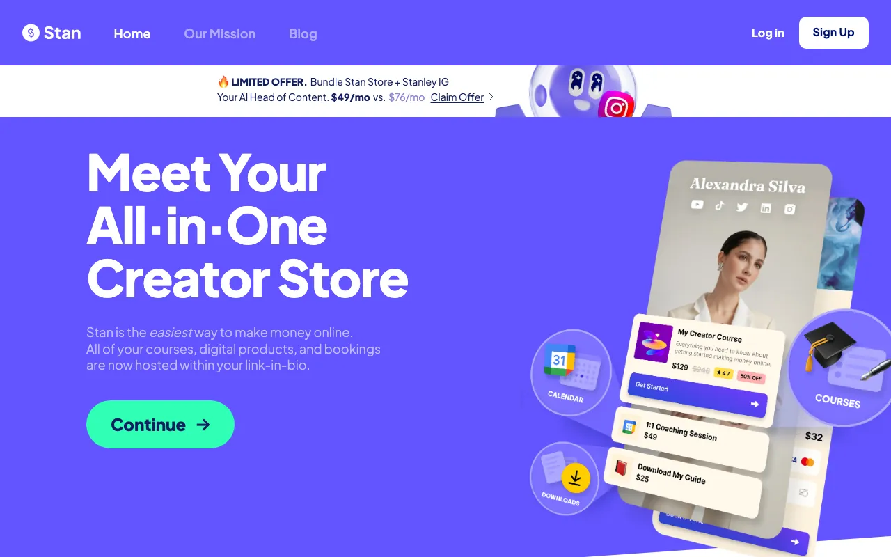 Stan Store homepage