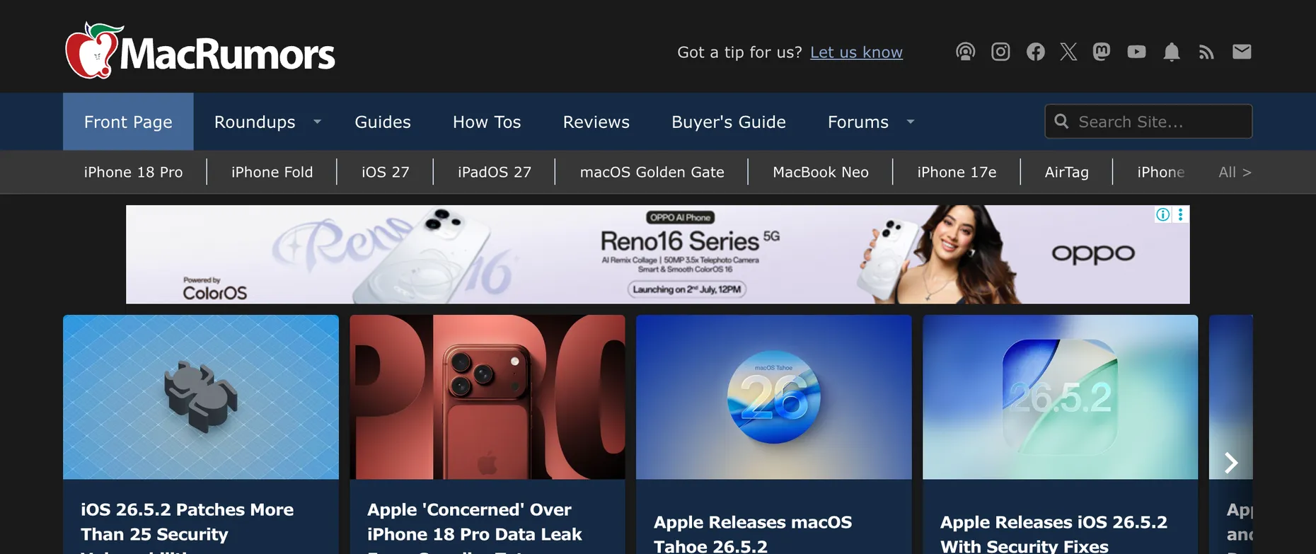 MacRumors homepage