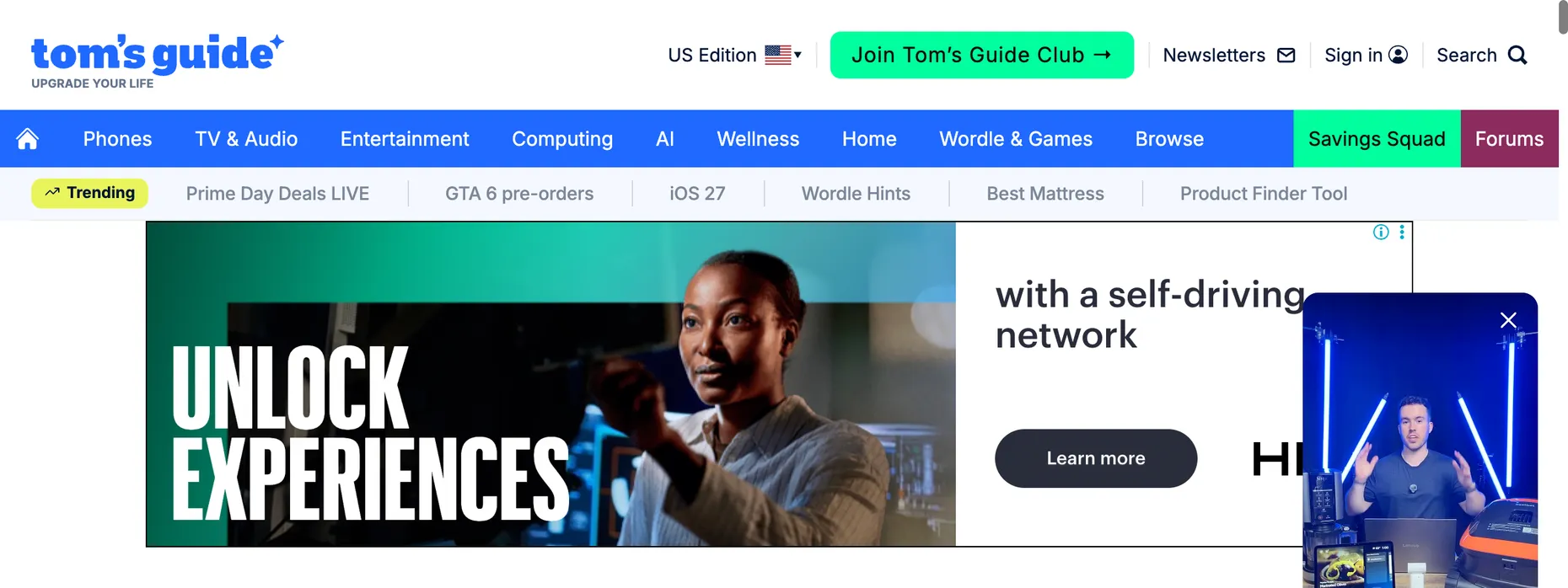 Tom's Guide homepage