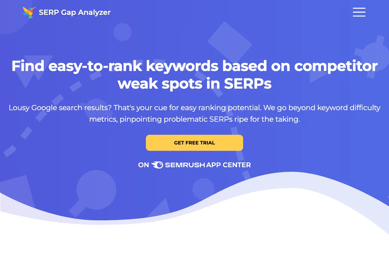 TopicRanker SERP Gap Analyzer headed Find easy-to-rank keywords based on competitor weak spots in SERPs.