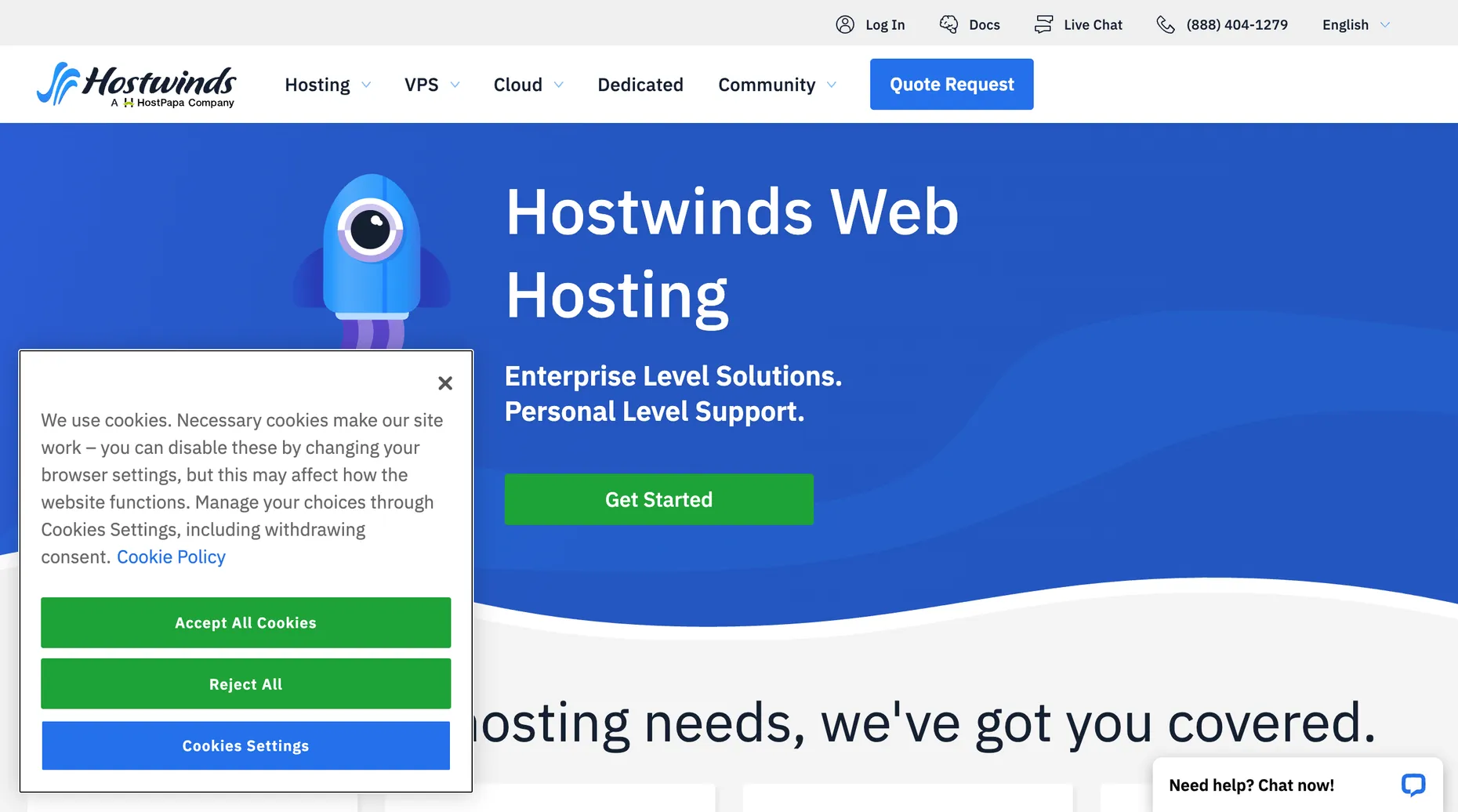 Hostwinds web hosting, VPS, cloud and dedicated servers homepage