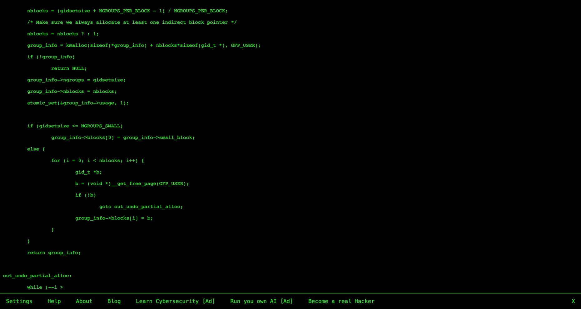 Hacker Typer showing a black screen filling with green movie-style code as keys are mashed